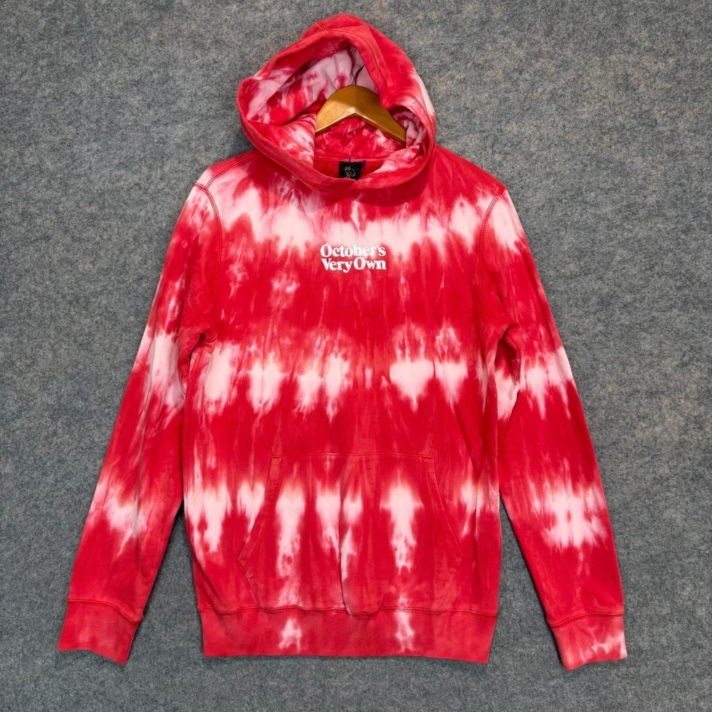 OVO Drake October's Very Own Hoodie Sweatshirt Mens Small Tie Dye Red NEW NWT